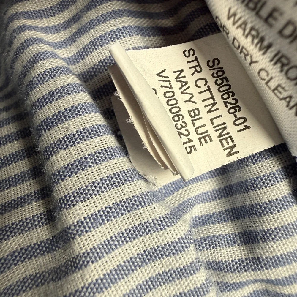 Banana Republic 100% Linen Pants Mens 30x30 Blue Chino Beach Drawstring Straight